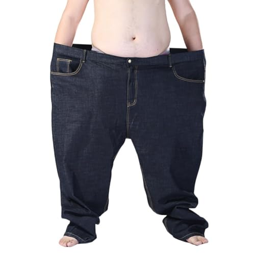 Jeans Pants Trouser Denim Large Size Trendy Fat Plus Straight Tube Loose Casual Commuting Business for Men