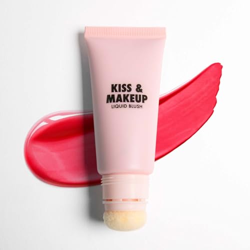 MOYOU LONDON Liquid Blush Cream – Hydrating and Long-Lasting Cheek Tint with Sponge-tip Applicator, Dewy Finish, Lightweight Formula, Vegan & Cruelty-Free, Coral Crush