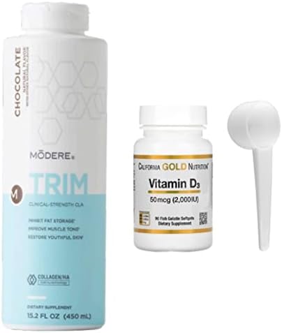 Modere Trim Chocolate Flavor, 15.2 FL OZ with Collagen 60 Tabs and Measuring Spoon