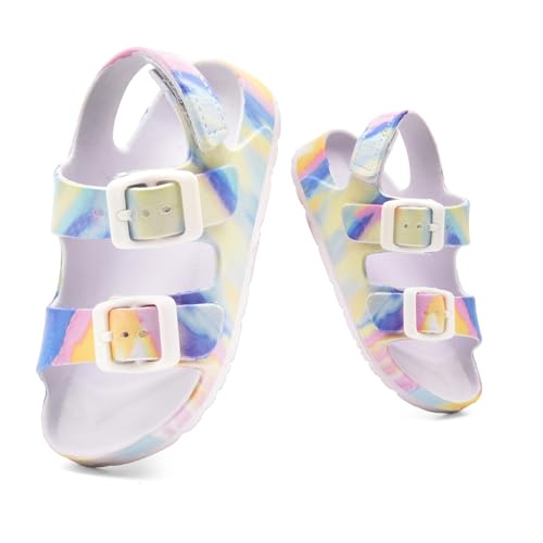 Image of Toddler Unisex Adjustable Buckle Sandals - Comfortable Open Toe Beach & Pool Shoes for Boys & Girls with Back Strap