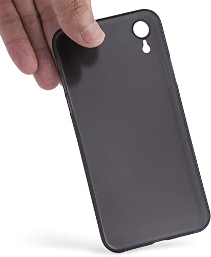 Image of ExpressB Compatible iPhone XR Case 6.1 Inch (2018) Ultra-Thin Hard Cover Slim Fit [0.35mm] Thinnest Protect Bumper for iPhone XR [ Semi-Transparent ] Lightweight - Semi-Transparent Black