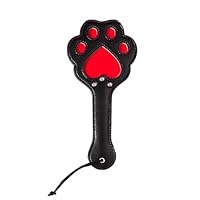 SM Paddel aus Leder, 1 Stück SM Bondage Paddel, Niedliche Katzenpfotenform Paddel, Spanking Paddle, Sex Spielzeug für Pärchen, Cosplay Sexspielzeug für Erwachsene, für Pärchen, Schwarz Rot
