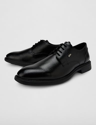 Image of Lee Cooper LC8586E Men's Leather Derby Formal Shoes | Lightweight, Comfortable & Stylish Lace-Ups for Office, Business