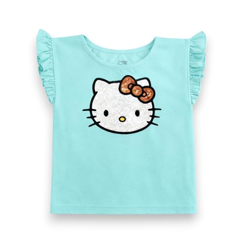 Image of Hello Kitty Girls 2-Piece T-Shirt and Skirt Set - Turquoise /Multicolor Print 8-10