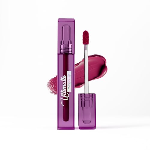 Image of Blue Heaven Ultimatte Whipp Lip Liquid Lipstick Waterproof Infused with Cocoa Butter & Rosehip Oil | Hydrating | Airy Mousse Texture | Soft Matte Finish | Intensely Pigmented | Pretty Pink | 3 ML