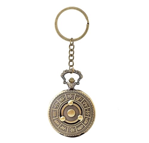 Image of AUGEN Premium Pocket Watch Metal Keychain Naruto 6 Retro Vintage for Gifting With Key Ring Anti-Rust (Pack Of 1)