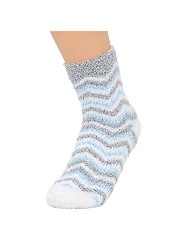 Century Star Womens Socks Fuzzy Socks Soft Fluffy Socks Winter Gifts Socks Sports Outdoor Sock Athletic Socks For Christmas 5 Pairs Blue - Thumbnail 5