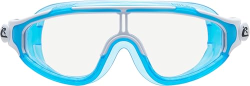 Cressi Baloo Goggles - Lunettes à Verre Unique pour la Natation, la Piscine et Snorkeling, Bleu/Blanc, 2/7 Ans, Junior Unisexe