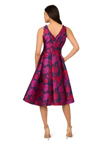 Adrianna Papell Women's Floral Jacquard High-Low Dress2