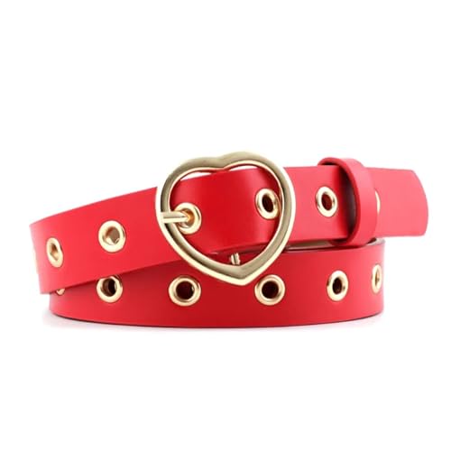 Women'S Decorative Belt Women Belt Peach Heart Buckle Needle Belt Decoration Eyelet For Clothes