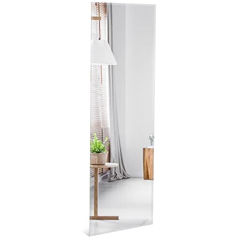 COSTWAY 110x38cm Ganzkörperspiegel Wandspiegel Türspiegel Hängespiegel Spiegel für Garderobe Schlafzimmer Wohnzimmer Cover