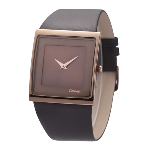 SIBOSUN Mens Watch Men's Square Watches for Men Fashion Minimalist Quartz Wrist Square Watches, 4 Light-Brown, 4 Light-Brown