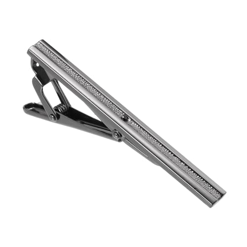 Clip de corbata para hombre con diamantes de imitación y caja negra PATIKIL