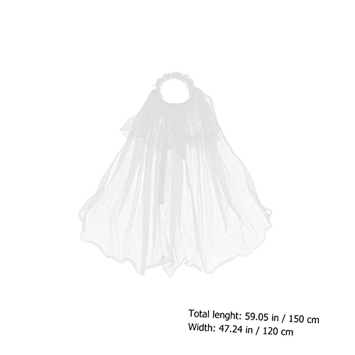 Mikinona 1pc simple veil wreath wreath headband veil garland kids wedding dresses for girls tulle wedding dress Girls First Communion Veil Headband white garland vintage crown2