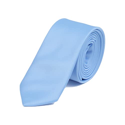 DWOY Corbata para hombres y mujeres Color sólido Slim Corbata para hombres 6 cm, azul celeste, Taille unique Cover