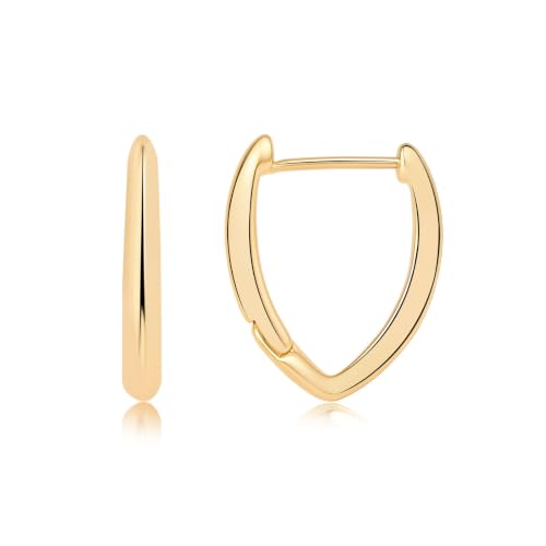 Image of Tiny Gold Hoops Earrings 14K Gold Plated Small Hoop Earrings Dainty Minimalist Geometric Huggie Earrings Boho Beach Simple Jewelry Gift for Her