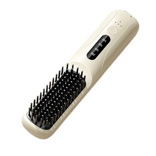 Cepillo alisador inalámbrico – Estilizador de pelo recargable para | Herramienta de desenredado con calefacción ligera con cerdas de calentamiento rápido, diseño elegante y agarre ergonómico para el
