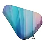 xitoio 3D farbenfroher Fahrradsitzbezug, wasserdicht, Regen-/Staubschutz mit Kordelzug, Reise- und Reiseschutz (Blau B, 2 Stück)