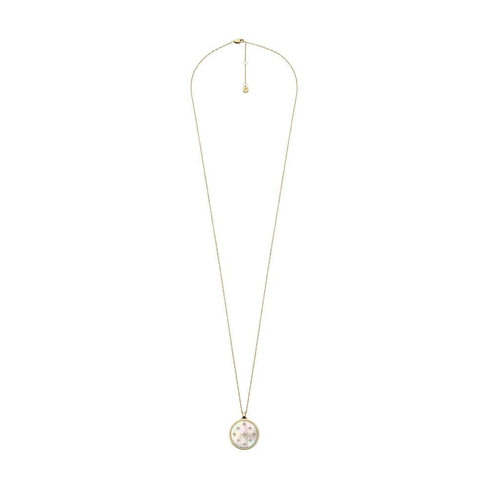 FOSSIL Women's gold tone Stainless Steel with lobster clasp closure Round pendant necklace