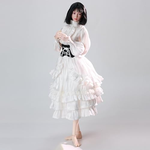 Robe longue gothique blanche 1/6 résistante pour vêtement poupée