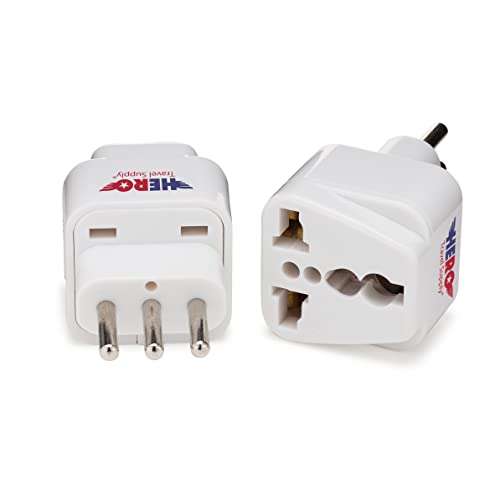 Hero Premium US to Italy Power Adapter Plug (Type L, Pack of 3, Grounded)4