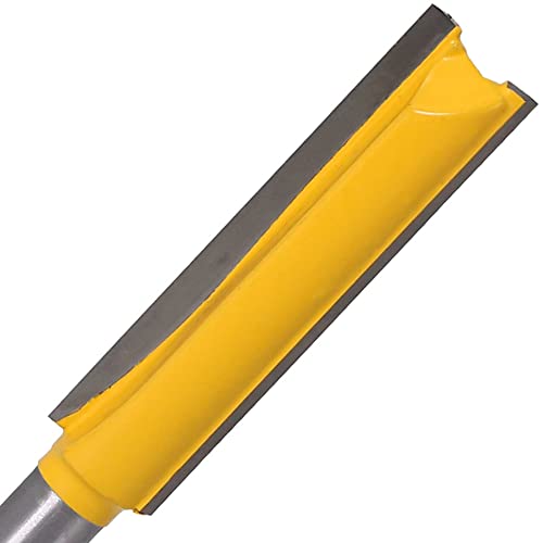 Bestgle 2pcs Straight Router Bit Set, 8mm Shank Extra Long Two Flute Trimming Bits, Tungsten Carbide Woodworking Cutter Tools (2" & 3" Cutting Length)