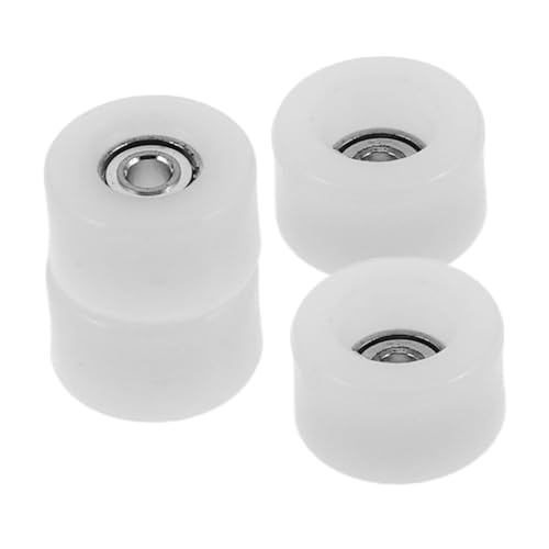 NAMOARLY Finger Skateboard Wheel Replacement 4pcs Mini Wheel with Bearings White for Smooth and Sturdy Performance