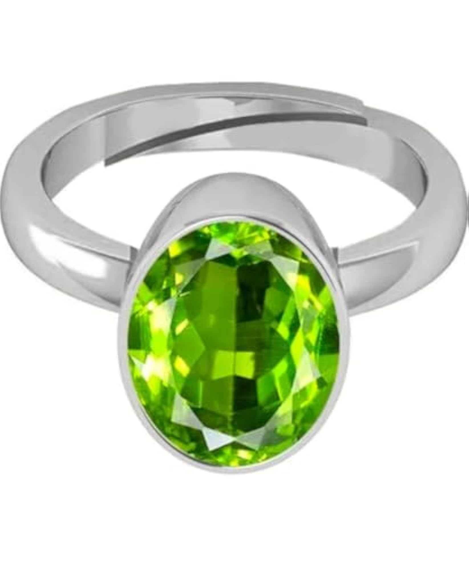 9.65 Ratti Oval Cut Peridot Ring, Genuine Birthstone