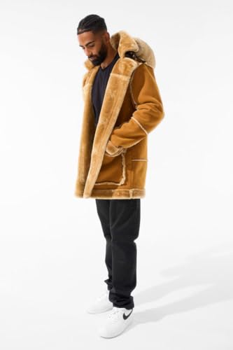 Faux Suede Shearling Coat, Cognac3