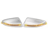 X AUTOHAUX Pair Fit for Mercedes Benz W204 C Class C250 C300 C350 C63 Right Left Side Door Wing Mirror Turn Signal Indicator LED Light OE# 2048200821 2048200721