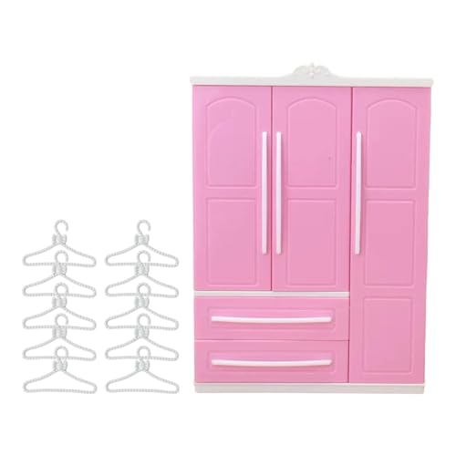 harayaa Armario para muñecas con diseño Funcional, Regalo de Valentín para niños, Organizador de Vestuario con Perchas, Style B