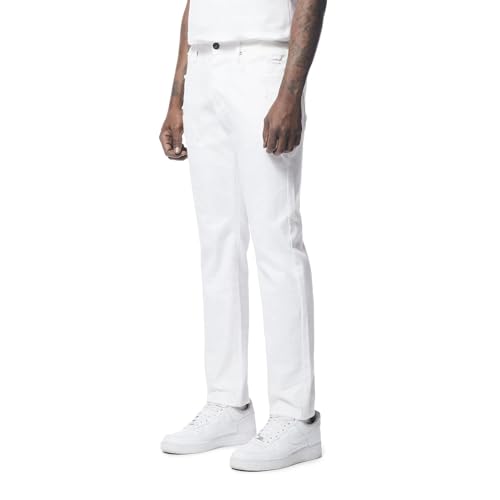 Smoke Rise Men Plain F23 Slim Jeans (White)3