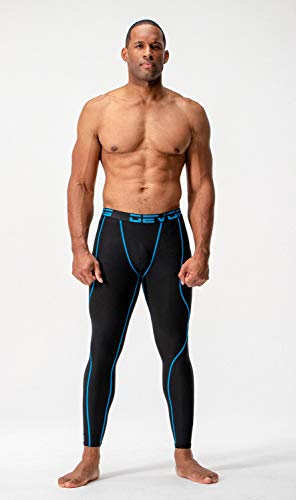 Devops 2 Pack Men's Compression Pants Athletic Leggings (2X-Large, Black/Black(N.blue)) #TOP1