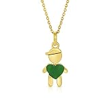 AUGUST Birthstone Gold Little Boy Necklace in Peridot | Gift for Mom (gold-plated-base)