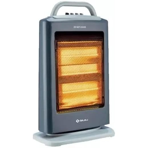 Bajaj Majesty RH3H Halogen Heater - Grey, Heat Settings (400 Watt, 800 Watt, 1200 Watt)
