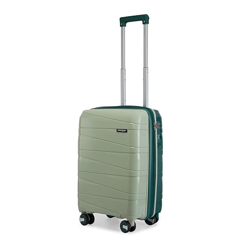 Image of Provogue Azure Hard-Sided PP 55 Cm Cabin Luggage Suitcase | Expandable Space with 8 Wheels Trolley Bags for Travel | Lightweight with Combination Lock | 5 Year Warranty (Laurel Green /Hunter Green)