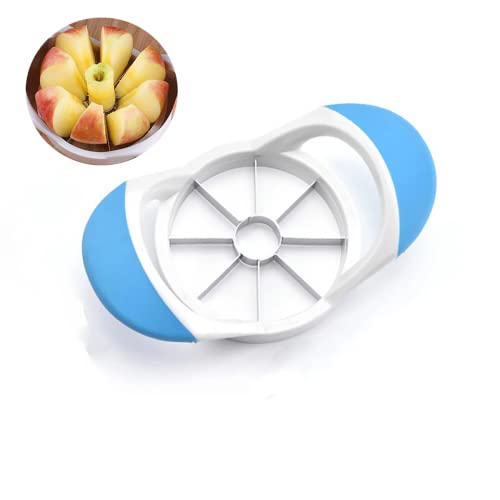 Apfelentkerner, Stahlklingen, Apfelschneider, scharfer Apfelschäler, Obstschneider, einfacher Griff, Apfelschneider mit Edelstahlklingen (blau) Cover