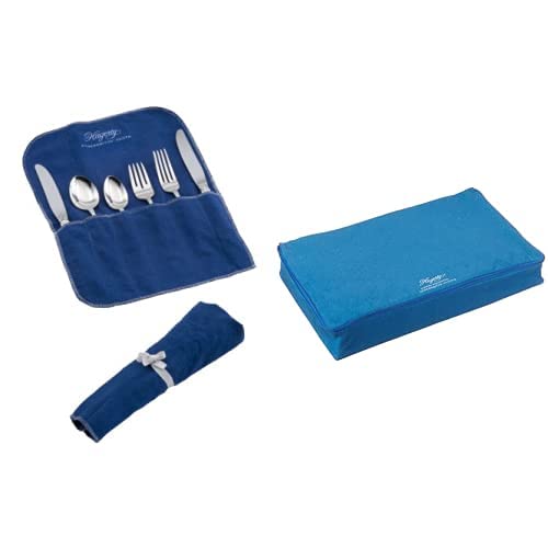 Photo 1 of Hagerty 19111 12-by-19-inch Zippered Drawer Liner, Blue & Hagerty 19100 6-Piece Place Setting Roll, Blue Drawer Liner + Place Setting Roll