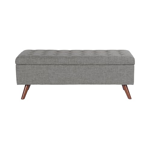 Image of HomePop 48 inch Modern Tufted Storage Bench - Medium Gray