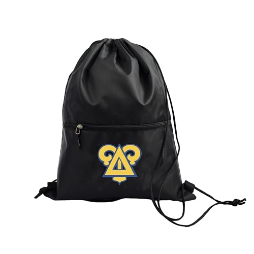 Sorority Shop Delta Upsilon Fraternity Black Drawstring Backpack, Sports Bag, Travel Carryall