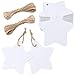 Christmas Star Gift Tags 100PCS Paper Gift Tags with String White Kraft Gift Tag with 100 Feet Natural Jute Twine (White)