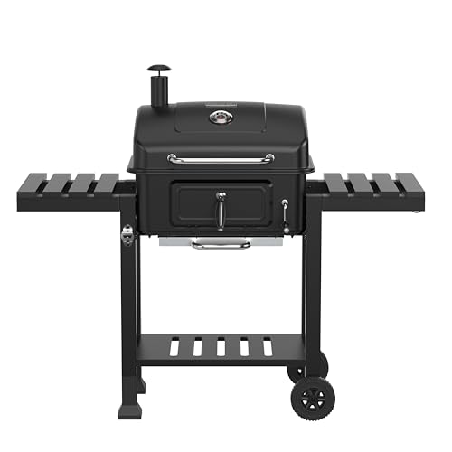 Woodland Grill BBQ - Charcoal BBQ, Integrated Thermometer, Under Caddy Storage, Portable Barbecue For Easy Transport, Perfect For Entertaining Friends & Family, Capable Of Cooking For Up To 15 People