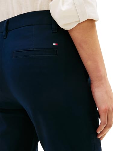 Image of Tommy Hilfiger Women's Twill Slim Chino Pants with Stretch Mid Rise Ankle Pants
