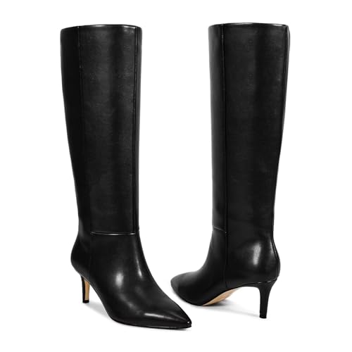 Image of wetkiss Knee High Boots - Pointed Toe & Kitten Heel & Side Full Zipper
