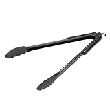 キャプテンスタッグ(CAPTAIN STAG) アウトドア BBQ ウッドグリップ トング 35cm ストッパー付き ブラックチタンコート ステンレス製 UG-3331