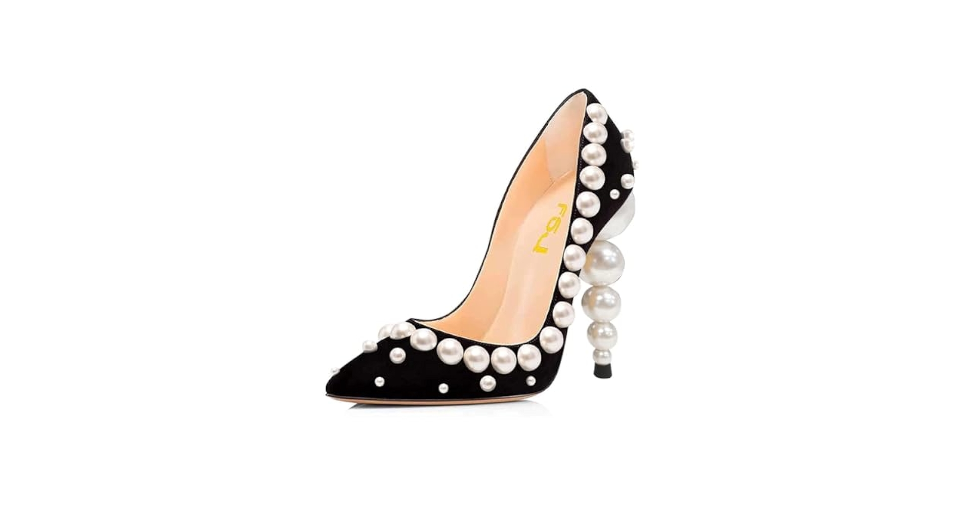 Amazon.com | FSJ Slip On Pearls Beaded High Heels Slip On