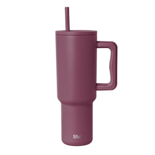 Image of Simple Modern Tumbler with Handle and Straw | 40oz | Purple | Trek Tumbler, Travel Mug | Insulated Water Bottle, Cupholder Friendly, Stainless Steel Cup | Fig Jam