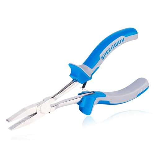 Image of SPEEDWOX 6 Inches Long Reach Flat Nose Pliers Smooth Jaws Duckbill Pliers | Precision Duck Bill Fine Pliers for Hard to Reach Narrow Spaces, High Leverage, Non-slip Handles Small Plier Thin Long Handle