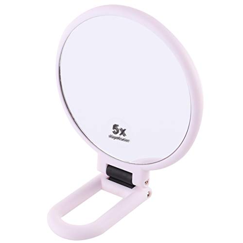 FRCOLOR Miroir De Maquillage Compact Double Face Grossissant X5 pour Les Cosmétiques De Voyage