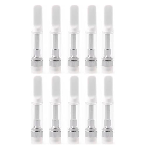 電子タバコ CBDアトマイザー5本セット 互換用アトマイザー 510スレッド対応 1.0ml アトマイザー エアリステック リキッドも対応可能 液漏れ防止 フレッシュな味ガ楽しむ 電子たばこ (白色)